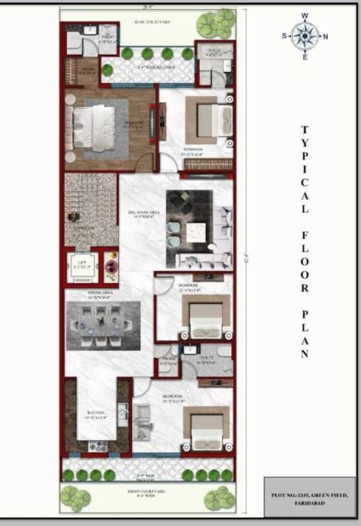  mg palm court 270 sq yd MG Palm Court 270 Sq Yd Cluster Plan from 1st to 4th Floor
