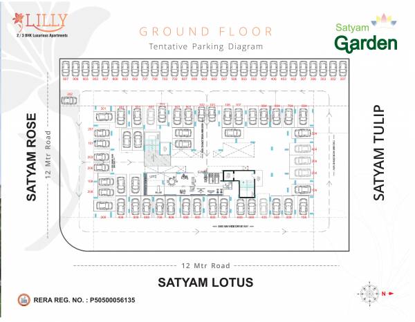  lilly Satyam Lilly Cluster Plan for ground Floor