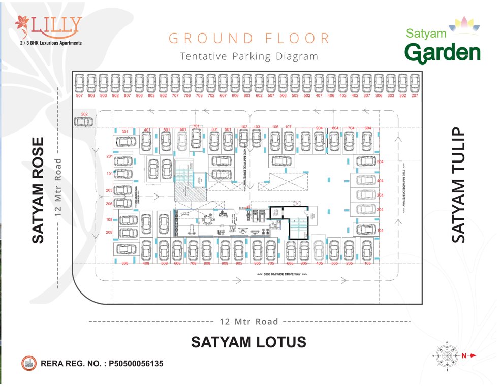  lilly Satyam Lilly Cluster Plan for ground Floor