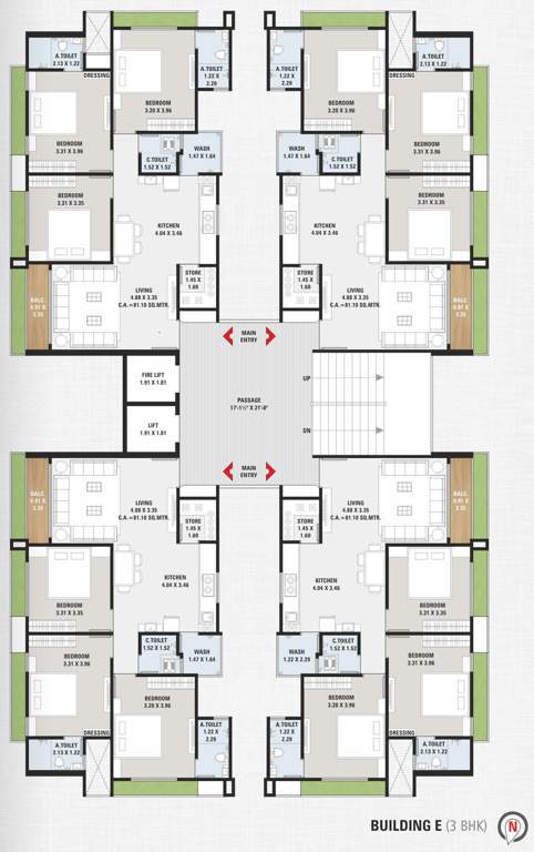  concord towers E Typical Cluster Plan