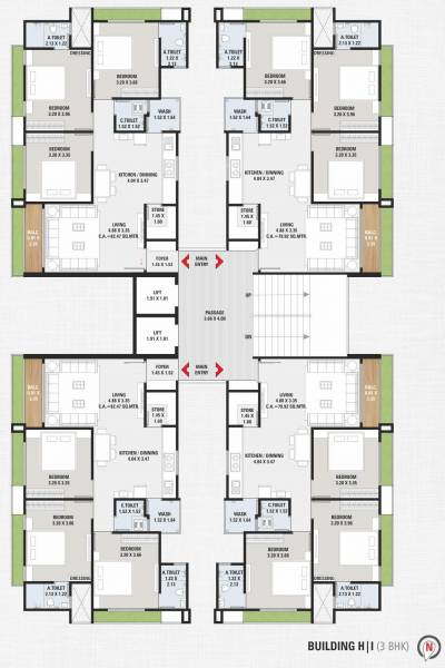  concord-towers H & I Typical Cluster Plan