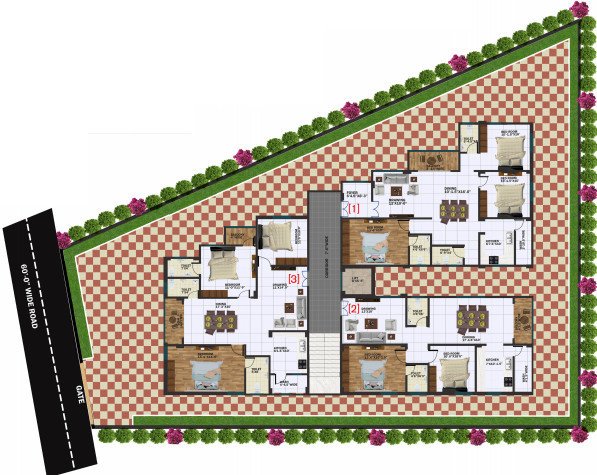  green grr residency Green GRR Residency Cluster Plan For Typical Floor Plan