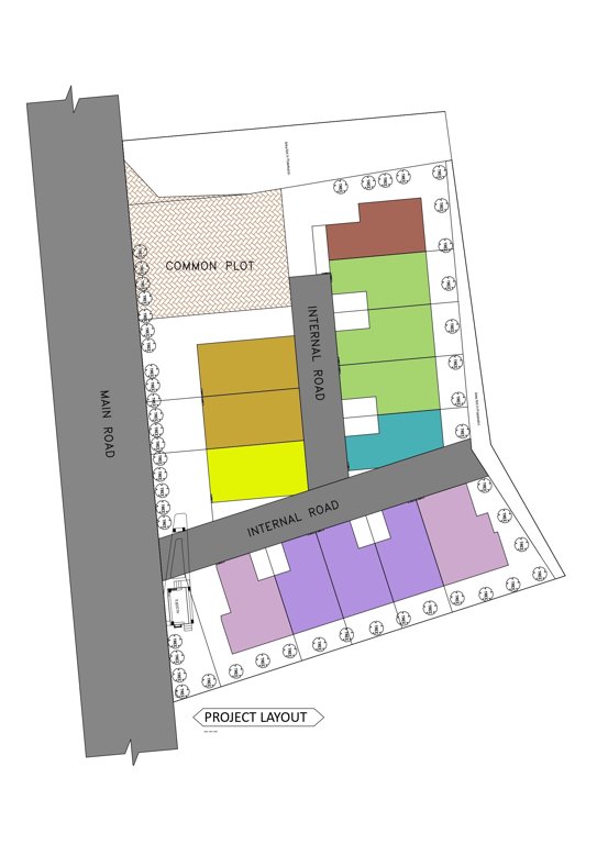  bungalows Layout Plan