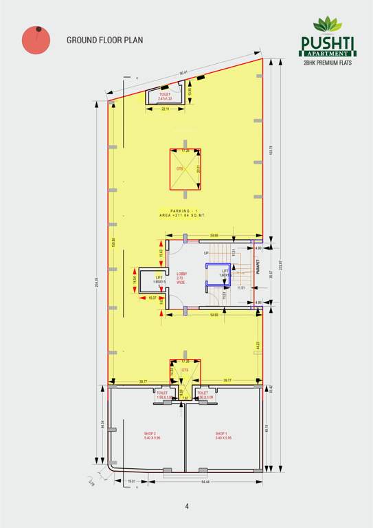  pushti apartments Pushti Apartments Cluster Plan for ground Floor