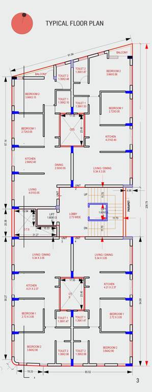  pushti apartments Pushti Apartments Cluster Plan from 1st to 7th Floor