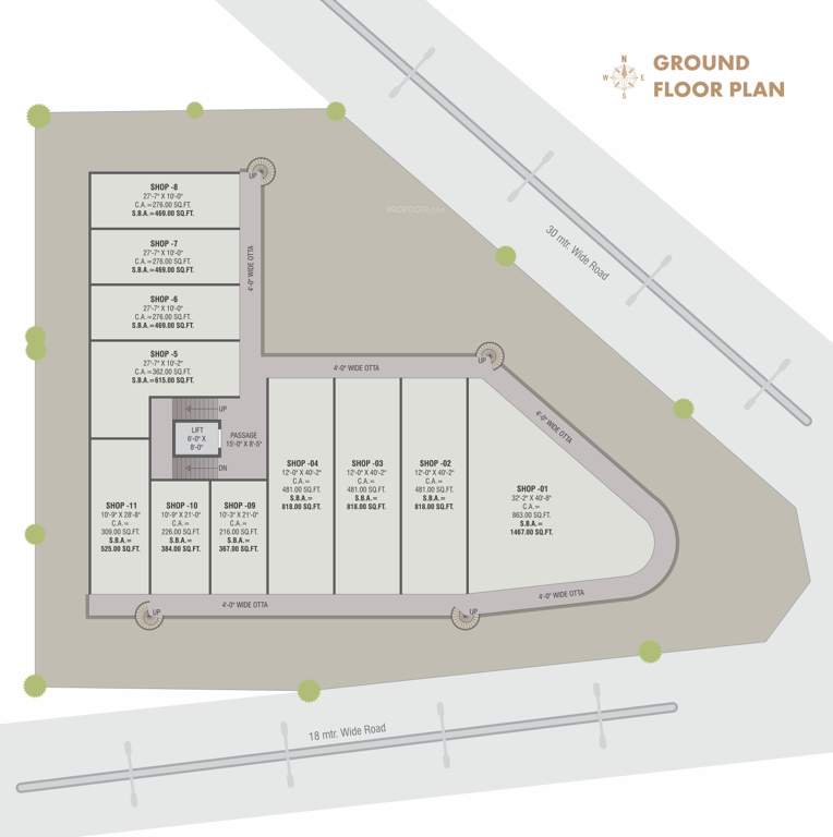  le city center Tower Cluster Plan For Ground Floor