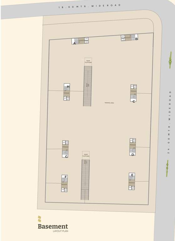 al makkah heights Block A,B,C,D,E,F,G,H Cluster Plan For Basement
