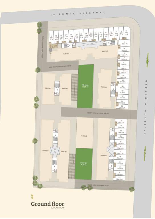 al makkah heights Block A,B,C,D,E,F,G,H Cluster Plan For Ground Floor