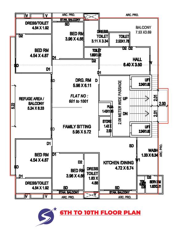 anand palace Anand Palace Cluster Plan for 6th Floor