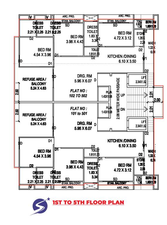 anand palace Anand Palace Cluster Plan from 1st to 5th Floor