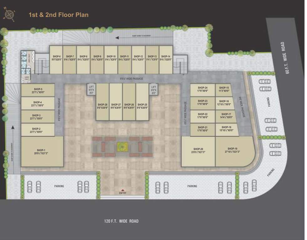  pluto multiplex and business center 1 Cluster Plan From 1st To 2nd Floor