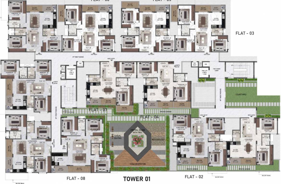  passion square Tower 1 Cluster Plan for 1st Floor