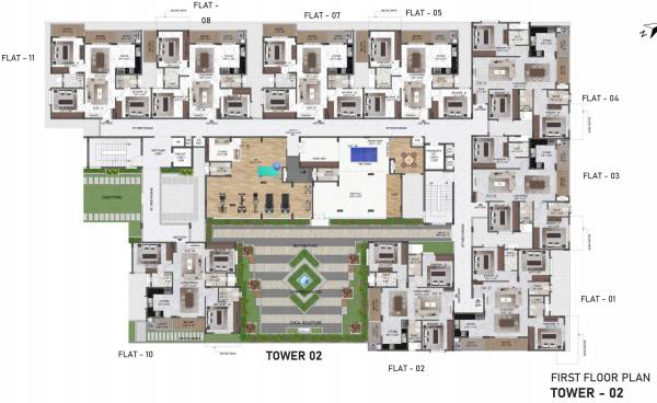  passion-square Tower 2 Cluster Plan For 1st Floor