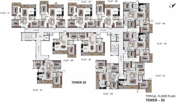  passion-square Tower 2 Cluster Plan For Typical Floor Plan