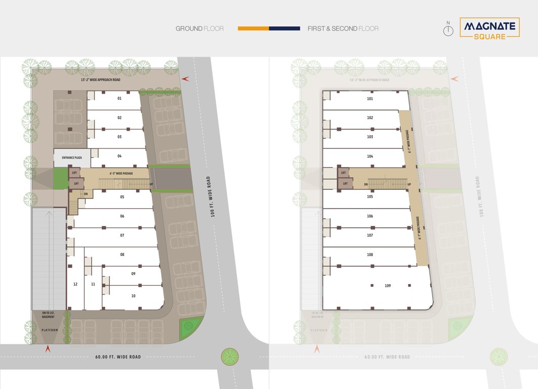  magnate square Magnate Square Cluster Plan from ground to 2nd Floor