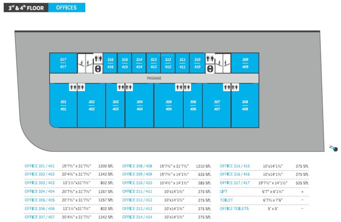 billenium business corner BBC Cluster Plan For 3rd & 4th Floor