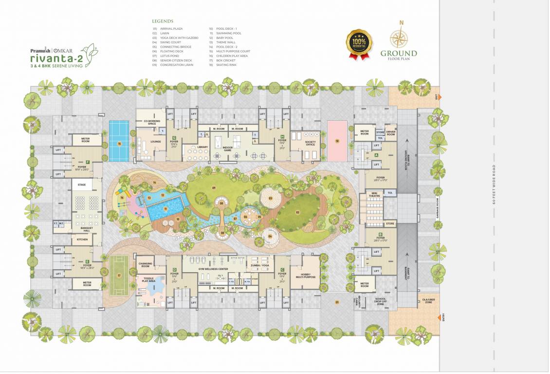  pramukh omkar rivanta 2 A + B Cluster Plan For Ground Floor