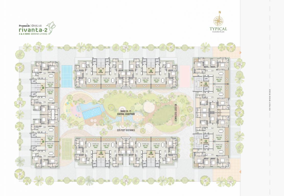  pramukh omkar rivanta 2 A +B Typical Cluster Plan