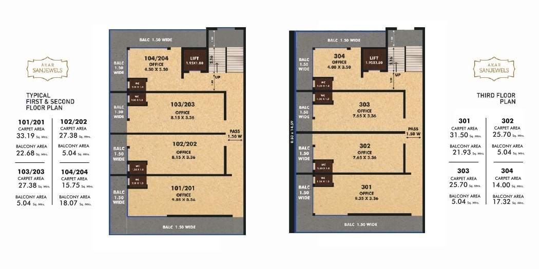  sanjewels Akar Sanjewels Cluster Plan from 1st to 2nd Floor