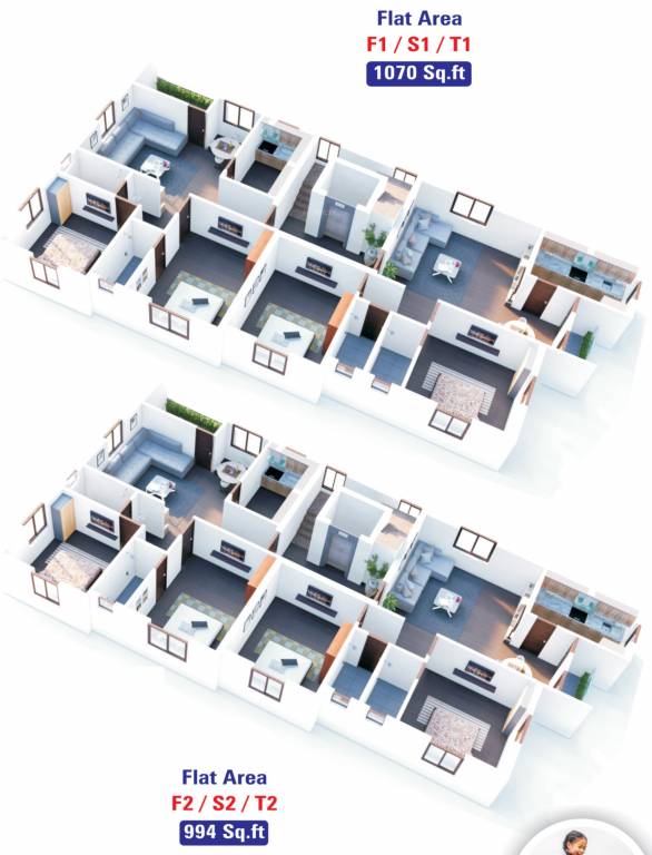  bhuvaneshwari Sharewin Bhuvaneshwari Cluster Plan from 1st to 3rd Floor