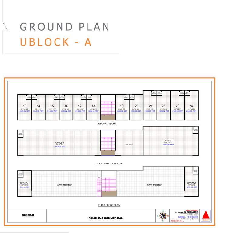  square Block D Cluster Plan from ground to 3rd Floor