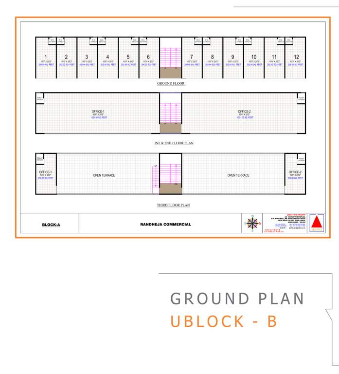  square Block E Cluster Plan from ground to 3rd Floor