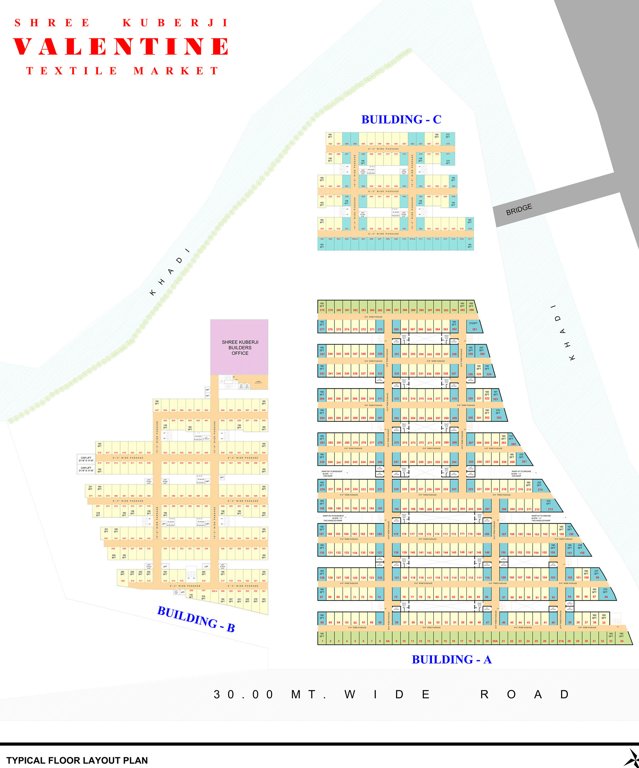  kuberji valentine textile market A Typical Cluster Plan