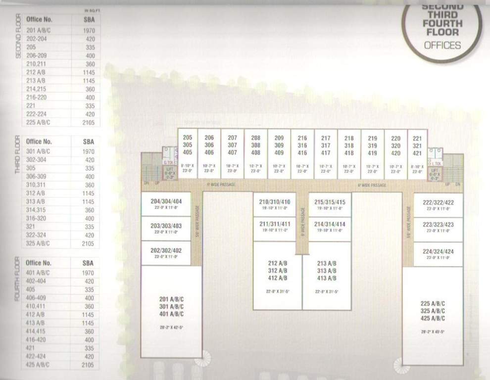  orchid plaza A Cluster Plan For 2nd, 3rd & 4th  Floor