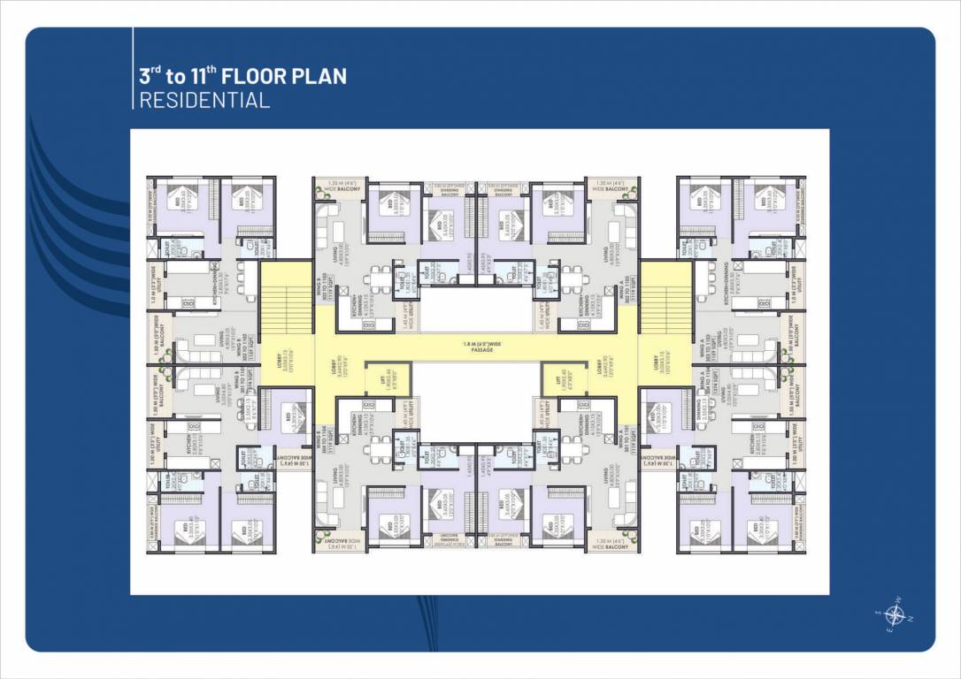  vraj samarth sky Vraj Samarth Sky Cluster Plan from 3rd to 11th Floor