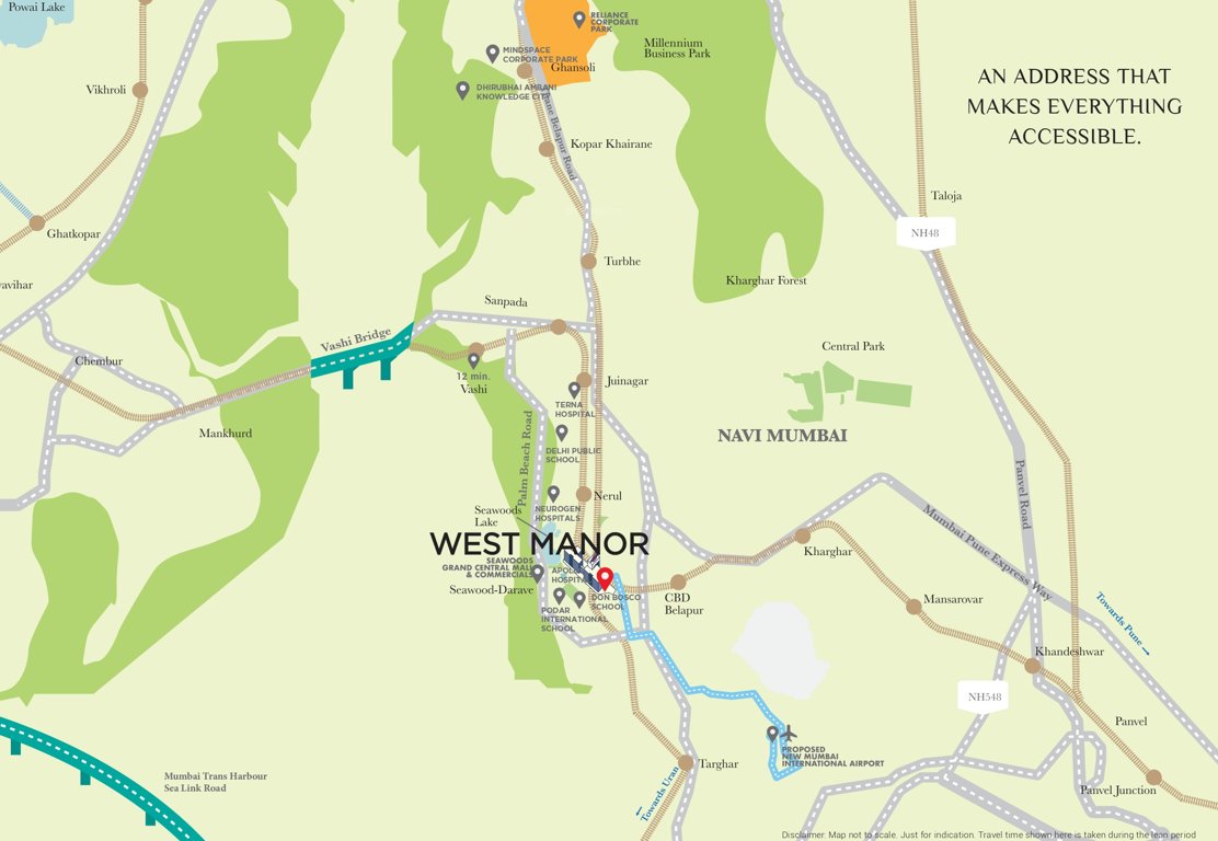 seawoods west manor tower a and b Location Plan