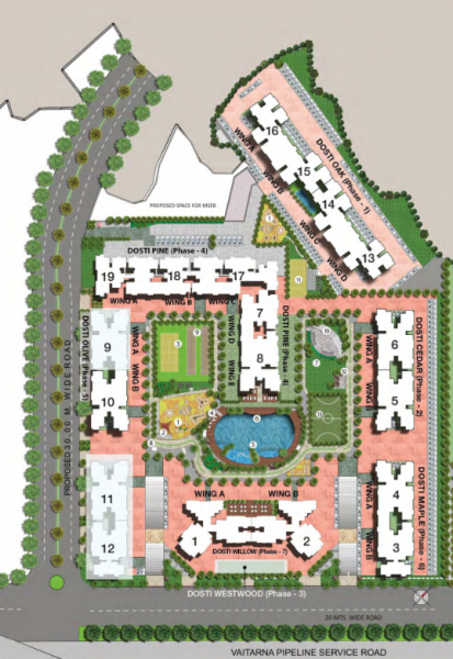 Layout Plan west-county-phase-7-dosti-willow Layout Plan