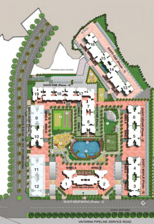  west county phase 7 dosti willow Layout Plan