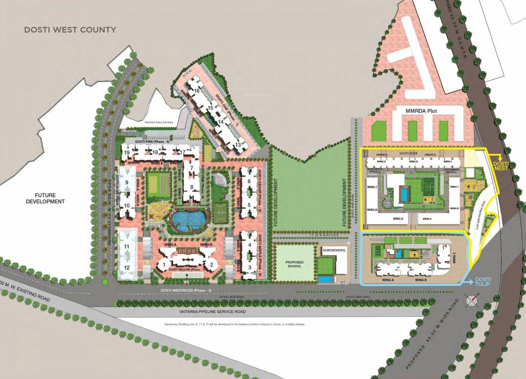  west county phase 7 dosti willow Master Plan