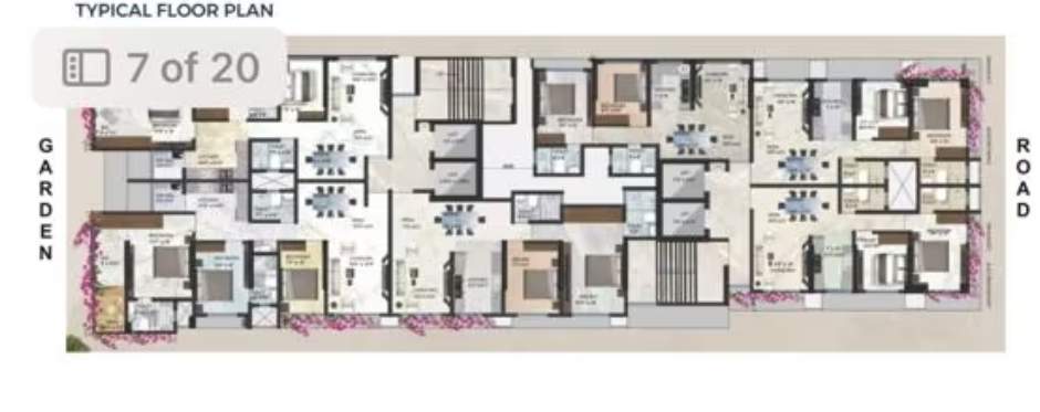  om neeldhara Wing A Cluster Plan from 7th to 20th Floor