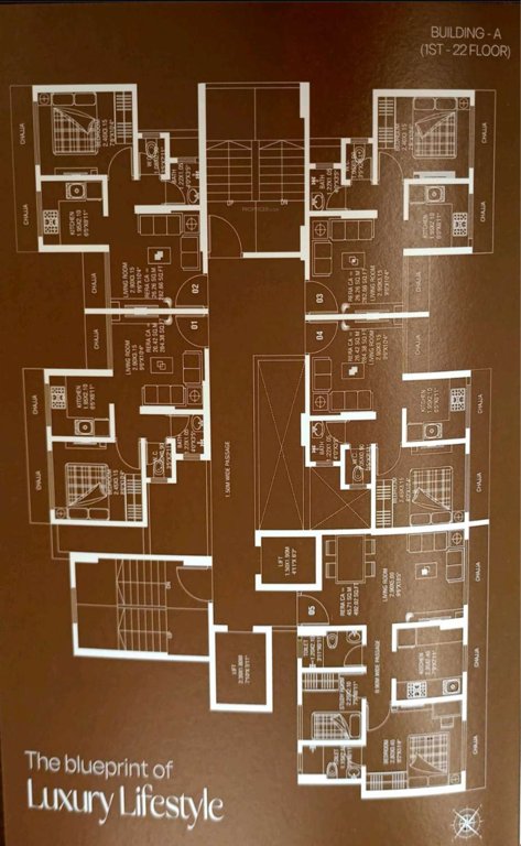  maruti homes Building 1 Cluster Plan from 1st to 22th Floor
