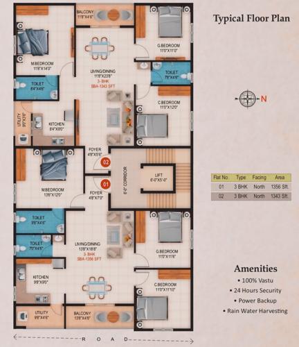  lake-view-sapthagiri Lake View Sapthagiri Cluster Plan from 1st to 5th Floor