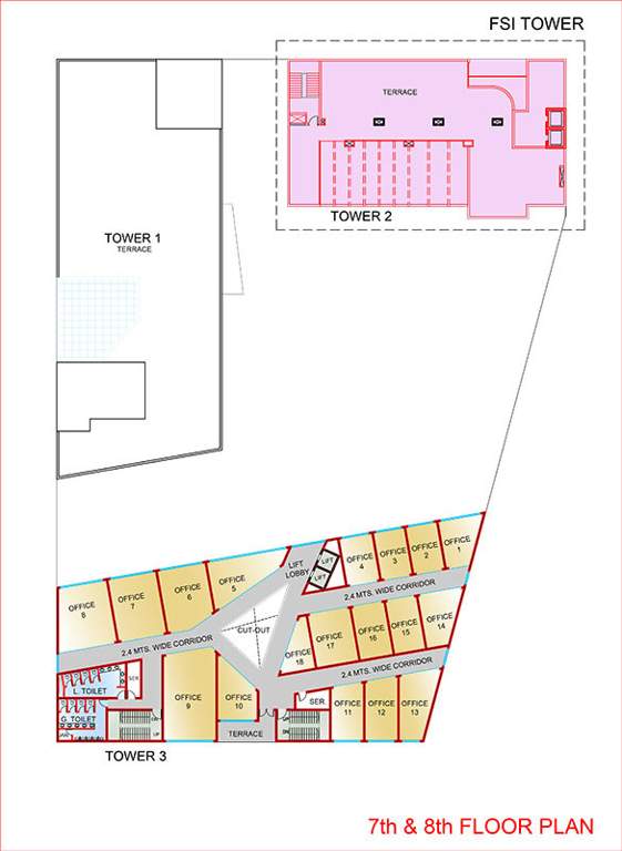  zenith towers conv shop sector j su Zenith Towers Conv Shop Sector J Su Cluster Plan from 7th to 8th Floor