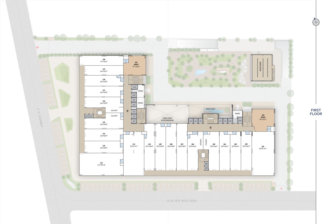  trade centre A + B Cluster Plan For 1st Floor