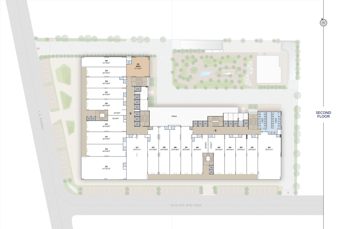  trade centre A + B Cluster Plan For 2nd Floor