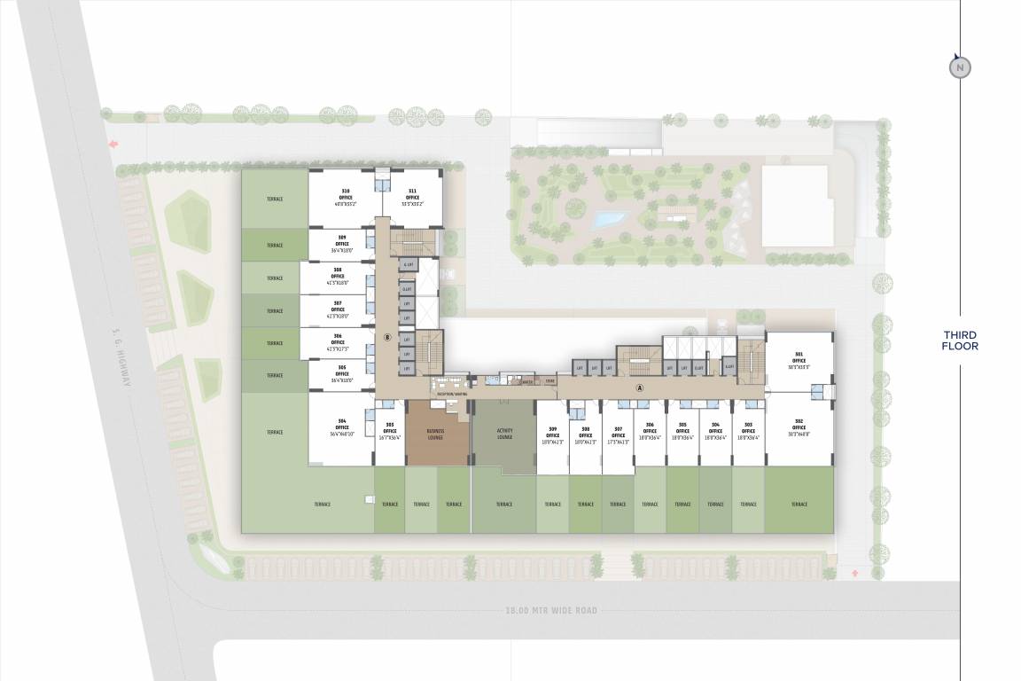  trade centre A + B Cluster Plan For 3rd Floor