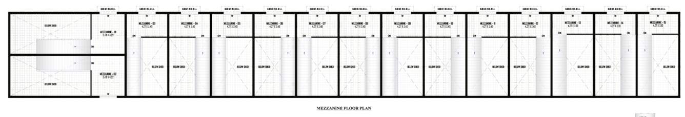  balaji industrial park A, B, C Mezzanine Cluster Plan From Shed No 1 to 15 