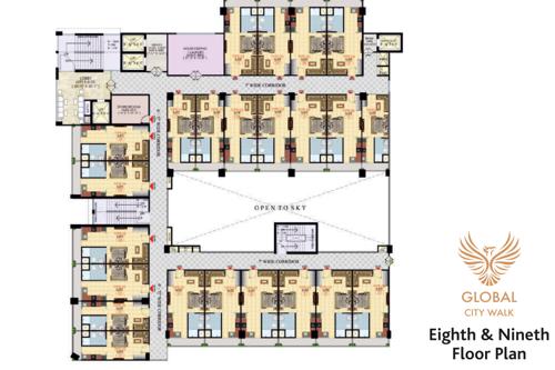 global-city-walk Global City Walk Cluster Plan from 8th to 9th Floor