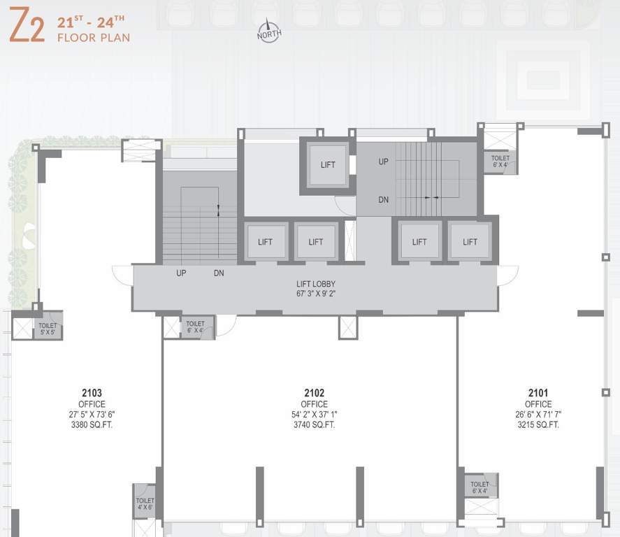  z2 A Cluster Plan From 21th To 24th Floor