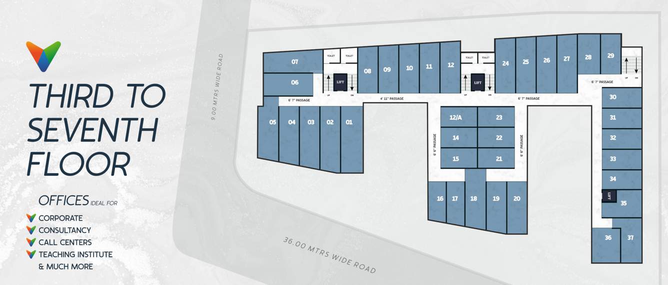  vinaaya hub Vinaaya Hub Cluster Plan from 3rd to 7th Floor
