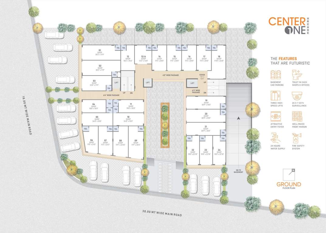  center one arcade Center One Arcade Ground Floor Cluster Plan
