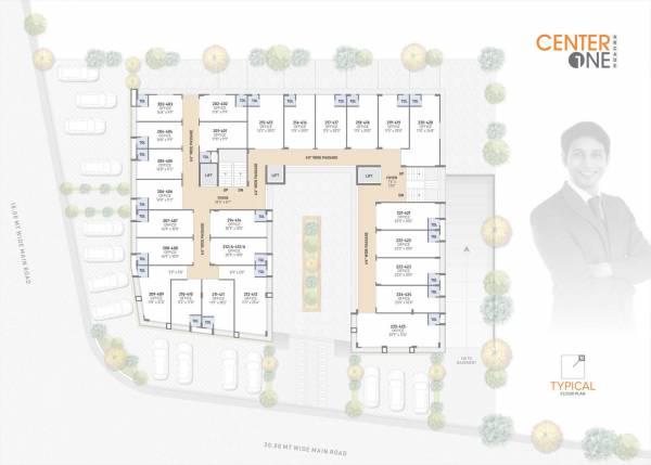  center-one-arcade Center One Arcade Typical Floor Cluster Plan