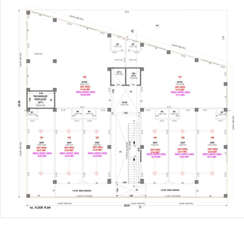  square A Cluster Plan For 1st Floor