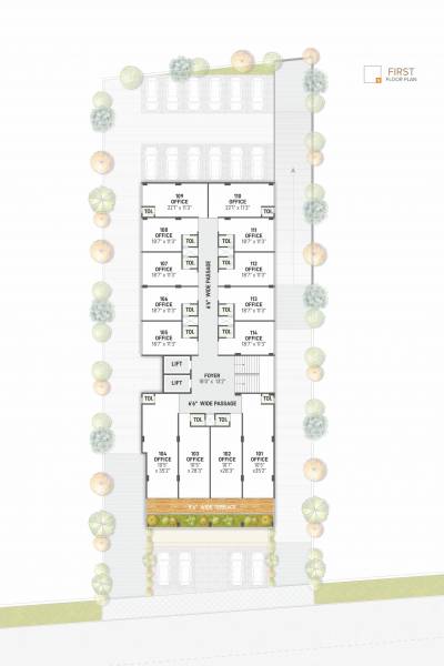  square Square Cluster Plan for 1st Floor