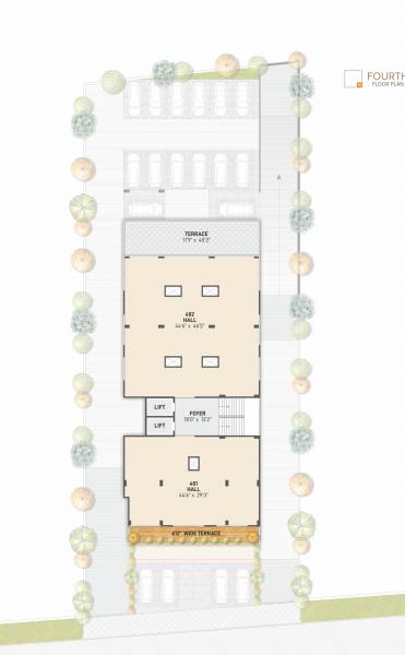  square Square Cluster Plan for 4th Floor