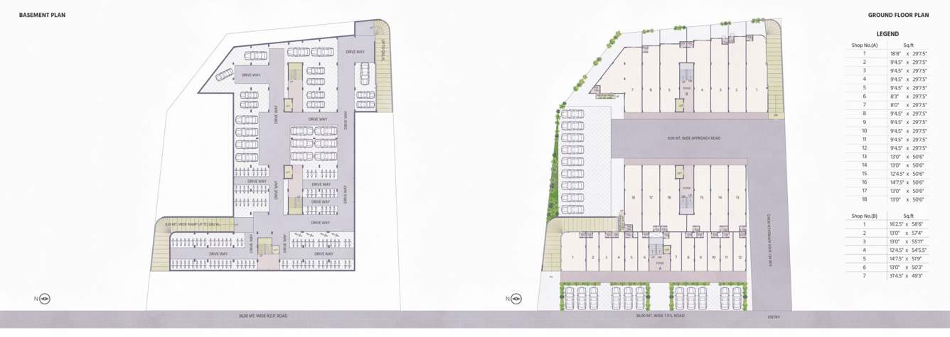  shlok business hub Block A Cluster Plan for Basement And ground Floor